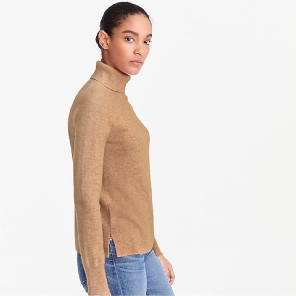 J.Crew Everyday‎ Cashmere Turtleneck Tan Sweater Women’s Large Long Sleeve